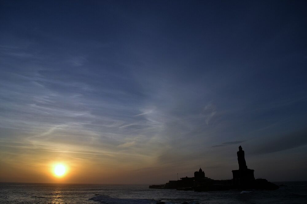 Kanyakumari sunrise over the ocean